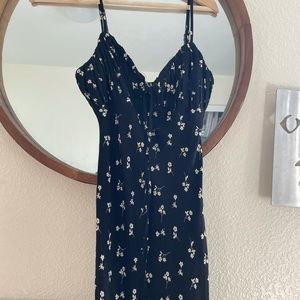 Long black floral dress